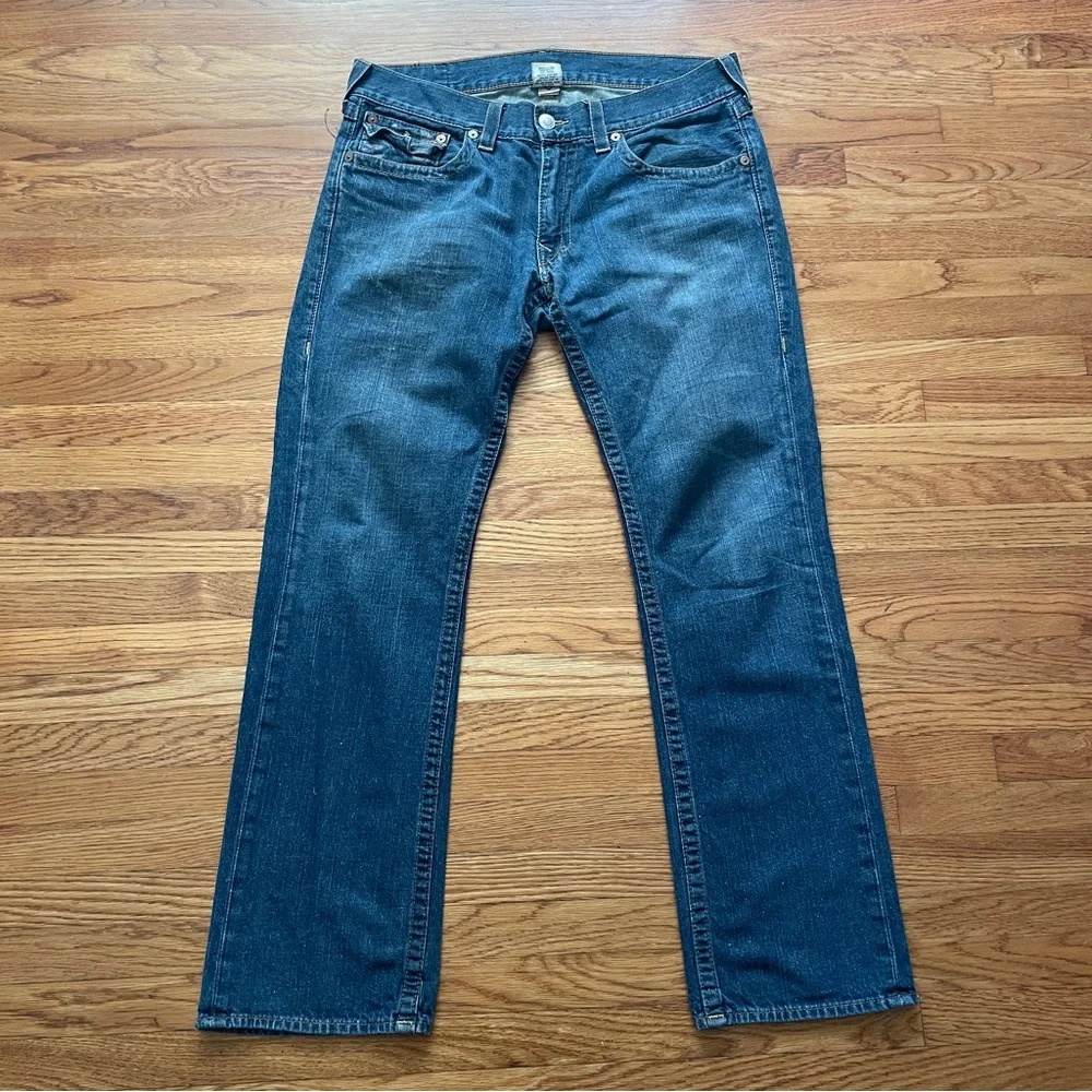 Y2K True Religion Men’s Blue straight leg Denim Jeans 36